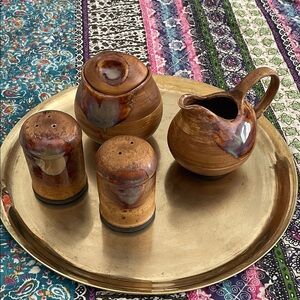 Sango Rustic Brown and Purple Dinnerware Set